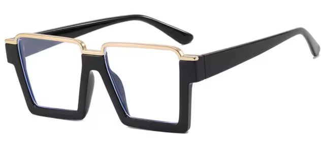 Ezra Retro Square Half Frame Glasses