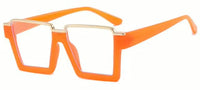 Ezra Retro Square Half Frame Glasses