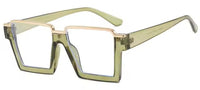 Ezra Retro Square Half Frame Glasses