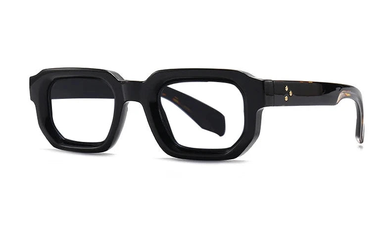 Titan Black Square Rivet Glasses