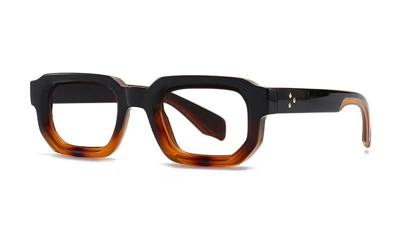 Titan Black Square Rivet Glasses