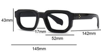 Titan Black Square Rivet Glasses