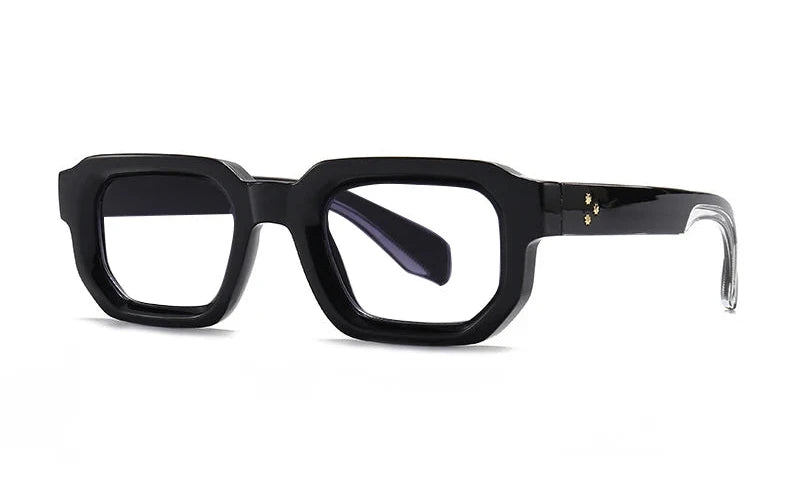 Titan Black Square Rivet Glasses