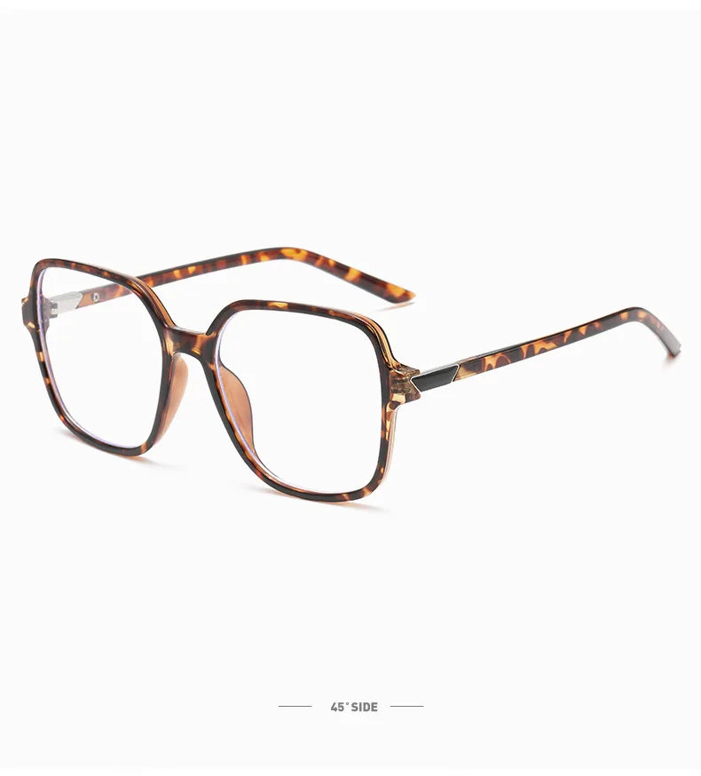 Zara Leopard Oversized Square Myopia Glasses